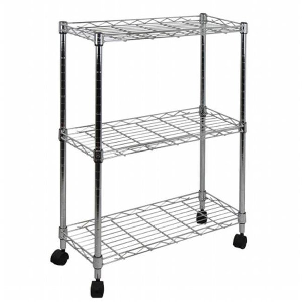 Oceanstar Oceanstar AUS1477 3-Tier Shelving All-Purpose Utility Cart; Chrome   AUS1477